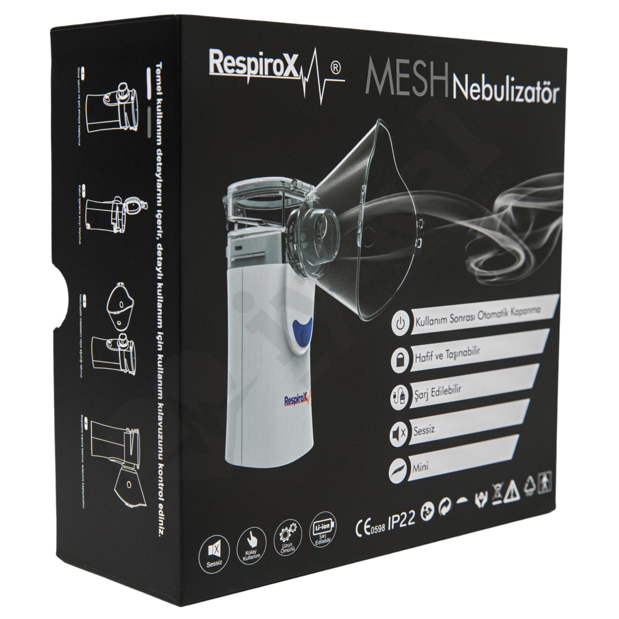 Respirox  Şarjlı Mini Mesh Nebulizatör 