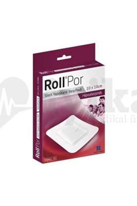 Roll-Por Steril Yapışkanlı Yara Pedi 10 x 10cm 10'lu