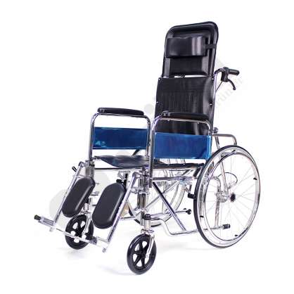 Respovent Yüksek Sırt Yatan Çelik Manuel Tekerlekli Sandalye